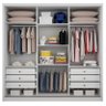 Guarda Roupa Casal Ambiente Medelim 3 Portas 6 Gavetas Neve com Espelho – Novo Horizonte - 3