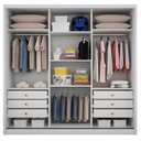 Ver imagem 3 de Guarda Roupa Casal Ambiente Medelim 3 Portas 6 Gavetas Neve com Espelho – Novo Horizonte