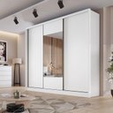 Ver imagem 1 de Guarda Roupa Casal Ambiente Medelim 3 Portas 6 Gavetas Neve com Espelho – Novo Horizonte