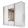 Guarda Roupa Casal Ambiente Medelim 3 Portas 6 Gavetas Neve com Espelho – Novo Horizonte - 9