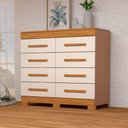 Ver imagem 1 de Cômoda Nalu 8 Gavetas 100% Mdf Cinamomo/off White - Acp Móveis