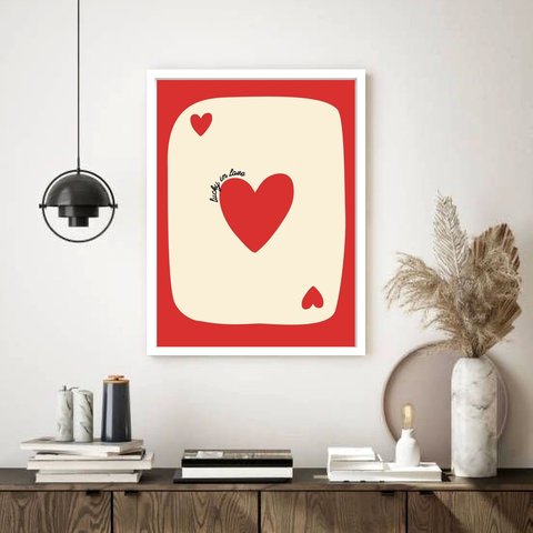 Quadro Decorativo Lucky In Love - 70x50cm:moldura Branca