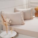 Ver imagem 1 de Jogo de Cama King Broderie 3 Pçs Bordado Inglês 193x203x40cm Machiatto