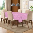 Ver imagem 1 de Toalha De Mesa De 4 Lugares Tecido Jacquard Quadrada: Rosa