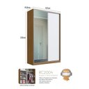 Ver imagem 3 de Guarda-Roupa 2 Portas de Correr 1 Espelho 3 Gavetas MDF Elara 147cm Marrom Branco/Freijó Natura