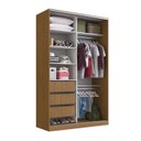 Ver imagem 6 de Guarda-Roupa 2 Portas de Correr 1 Espelho 3 Gavetas MDF Elara 147cm Marrom Branco/Freijó Natura