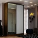 Ver imagem 1 de Guarda-Roupa 2 Portas de Correr 1 Espelho 3 Gavetas MDF Elara 147cm Marrom Branco/Freijó Natura