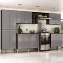 Ver imagem 1 de Armário Cozinha Modulada Completa 298cm Pequim Top Multimóveis Mp3768 Preto/lacca Fumê