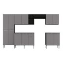 Ver imagem 7 de Armário Cozinha Modulada Completa 298cm Pequim Top Multimóveis Mp3768 Preto/lacca Fumê