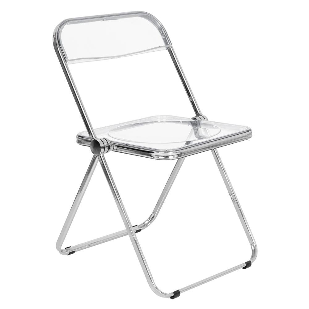 Cadeira jantar design dobrável cristal acrílico transparente Italia Incolor Transparente