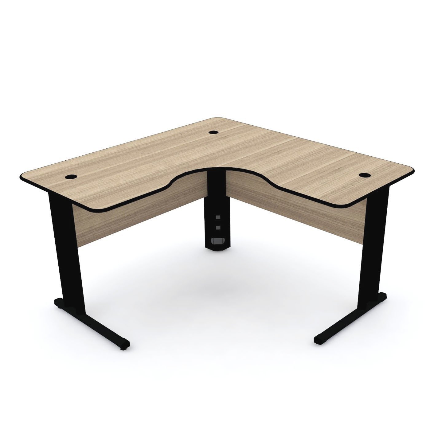 MESA EM L P/ ESCRITÓRIO 150X150 PANDIN MAXXI - NATURALLE/PRETO ETP1515