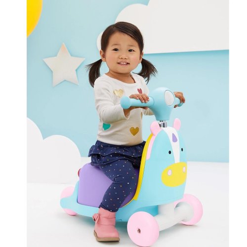 Motoca Infantil Carrinho Toyciclo Quadriculo para Crianças de Treinamento  com 4 Rodas sem Pedal (Rosa)