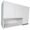 Ver imagem 1 de Armário Aéreo 90cm Mdf Lavanderia 3 Portas 1 Nicho Montado Cor:branco