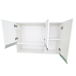 Armário Aéreo 90cm Mdf Lavanderia 3 Portas 1 Nicho Montado Cor:branco - 4