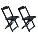 Ver imagem 2 de Jogo de Mesa Dobravel com 2 Cadeiras de Madeira 70x70 Ideal para Bar e Restaurante - Preto