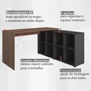 Ver imagem 5 de Escrivaninha Mesa Escritorio 8 Nichos Ne6 Ipe Preto Arty