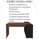 Ver imagem 3 de Escrivaninha Mesa Escritorio 8 Nichos Ne6 Ipe Preto Arty