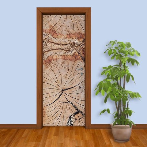 Adesivo de Porta Tronco de Árvore Arte Destaque G - 0,93 X 2,13 Metros