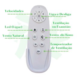 Ventilador Retratil Teto Controle Remoto Led 4 Pás Fresh Wind Branco ou Preto:preto - 6