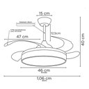Ver imagem 2 de Ventilador Retratil Teto Controle Remoto Led 4 Pás Fresh Wind Branco ou Preto:preto