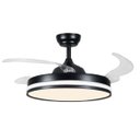 Ver imagem 1 de Ventilador Retratil Teto Controle Remoto Led 4 Pás Fresh Wind Branco ou Preto:preto
