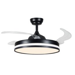 Ventilador Retratil Teto Controle Remoto Led 4 Pás Fresh Wind Branco ou Preto:preto - 1