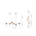 Ver imagem 4 de Lustre Pendente Figo Jabuticaba p/ 06 lampadas com Globos Vidro Dourado