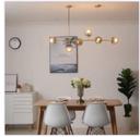 Ver imagem 3 de Lustre Pendente Figo Jabuticaba p/ 06 lampadas com Globos Vidro Dourado