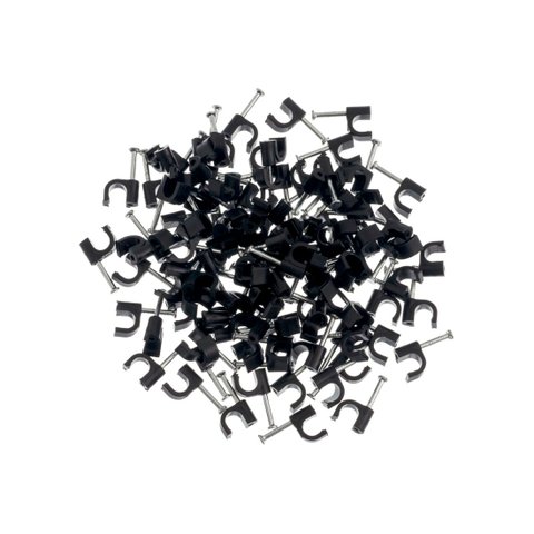 Fixador para Cabo Coaxial 06 mm Preto 100 Unidades Bemfixa
