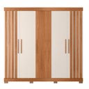Ver imagem 2 de Guarda Roupa Alana Casal com 5 Portas de Bater 2 Gavetas Mdp Freijo/offwhite G11- Gran Belo