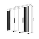 Ver imagem 4 de Guarda Roupa Alana Casal com 5 Portas de Bater 2 Gavetas Mdp Freijo/offwhite G11- Gran Belo