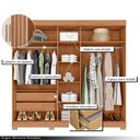 Ver imagem 3 de Guarda Roupa Alana Casal com 5 Portas de Bater 2 Gavetas Mdp Freijo/offwhite G11- Gran Belo