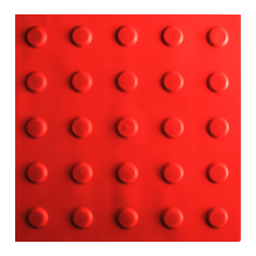 KIT 10 PÇS PISO TÁTIL PVC 25x25 ALERTA VERMELHO - 1