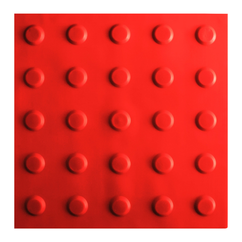 KIT 10 PÇS PISO TÁTIL PVC 25x25 ALERTA VERMELHO
