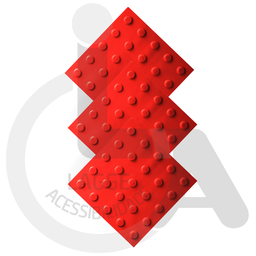 KIT 10 PÇS PISO TÁTIL PVC 25x25 ALERTA VERMELHO - 2