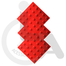 KIT 10 PÇS PISO TÁTIL PVC 25x25 ALERTA VERMELHO - 2