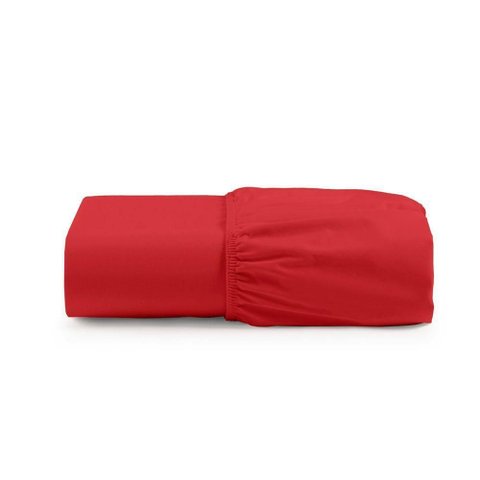 Lençol Casal Cintilante Percal 180 Fios 100% Algodão com Elástico - Vermelho