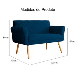 Namoradeira Isabela 02 Lugares Veludo Cores - DS Estofados - Azul Marinho - 5