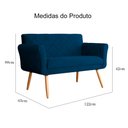 Ver imagem 5 de Namoradeira Isabela 02 Lugares Veludo Cores - DS Estofados - Azul Marinho