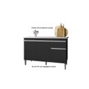 Ver imagem 3 de Balcão P/ Pia Gabinete Tatiane 120cm 3 Portas 1 Gaveta:preto