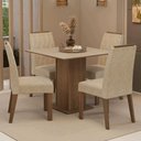 Ver imagem 1 de Conjunto Sala de Jantar Tampo de Madeira 4 Cadeiras Rustic/crema/imperial Cannes Madesa