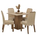Ver imagem 2 de Conjunto Sala de Jantar Tampo de Madeira 4 Cadeiras Rustic/crema/imperial Cannes Madesa