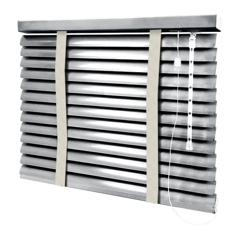 Persiana Horizontal - 1,70m Larg X 2,00m Alt - Alumínio 50mm com Fita Decorativa - Cor: Prata - Fita