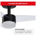 Ver imagem 3 de Ventilador de Teto Arno 150W 120cm 3 Pás Preto Ultimate VX14 Bivolt