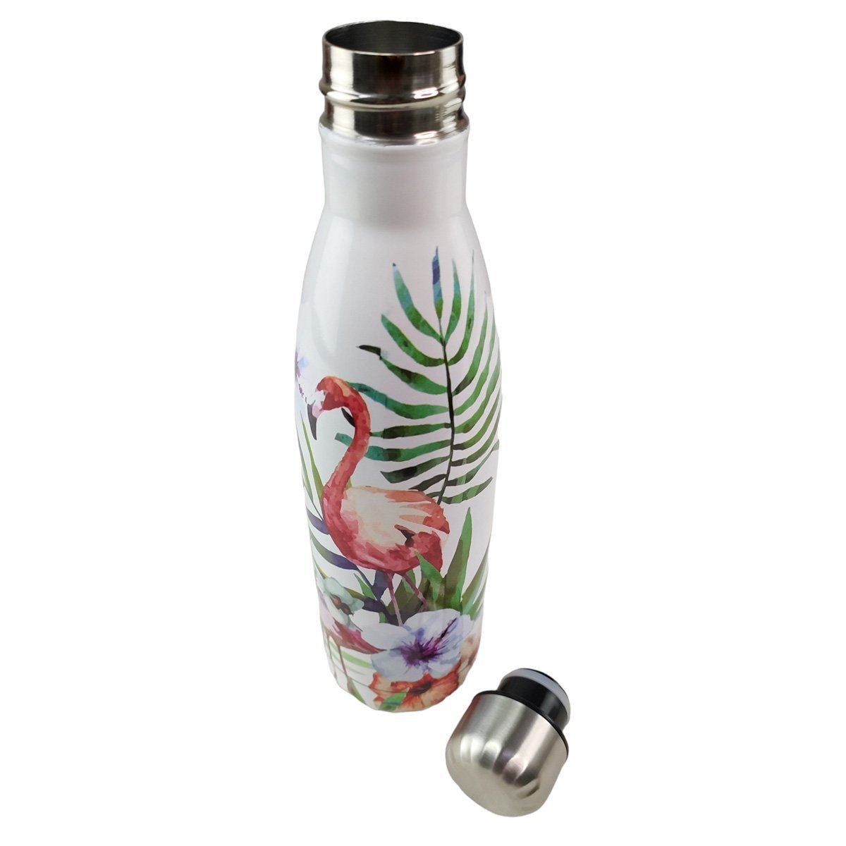 Garrafa Termica 500ml Estampada Flamingo Flores Inox Floral Florido Trabalho Dia a Dia Treino Academ - 7