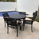 Ver imagem 1 de Conjunto de Mesa Ripada Amélia 4 Poltronas Piscina e Jardim Preto