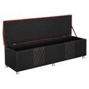 Ver imagem 6 de Kit Quarto Gamer Baú e Painel Fighter Usb 160cm Cama Queen:preto e Vermelho