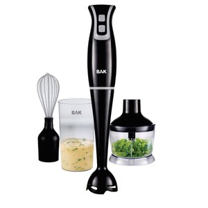 Mixer Elétrico 3 em 1 110v 250w White Black Bak Premium Processador Portatil Misturador Liquidos