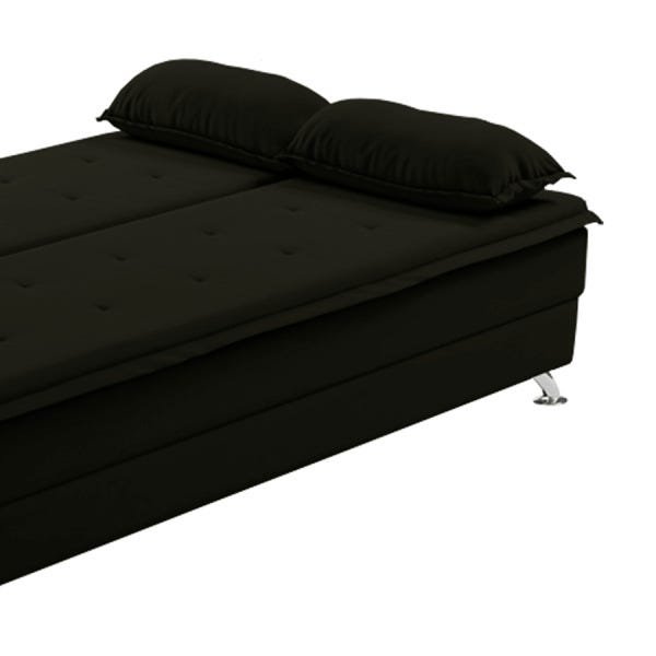 Sofá Cama Dom (L: 1,90M) Reclinável para Casal Suede Liso Preto - 7