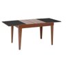 Mesa de Jantar Extensível 1.20 a 1.80 com Vidro Pés Madeira Gênova:imbuia/preto - 3